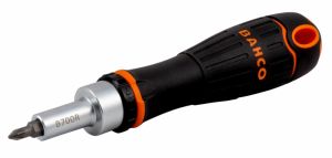 Sada bitů 1/4" PZ/PH/plochý/TORX/HEX a nástrčných hlavic s magnetem s ráčnovou rukojetí - 35ks  Bahco profi sada šroubovákú bitů s ráčnou 