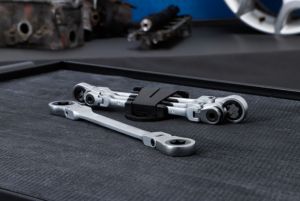 ráčnový klíč E Torx E6xE8; E10xE12; E14x18; E20x24 Sada oboustranných ráčnových očkových klíčů kloubové s očkovými hlavami E-profil | E6 - E24 | 4dílná
