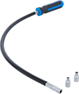 Šroubovák na oříšky 1/4" flexibilní 500mm, extra dlouhý ohebný šroubovák na gola oříšky hlavice 1/4" 50cm dlouhý 