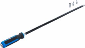 Šroubovák na oříšky 1/4" flexibilní 500mm, extra dlouhý ohebný šroubovák na gola oříšky hlavice 1/4" 50cm dlouhý 