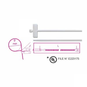 elektrikářská stahovací páska s štítkem na popisování, Stahovací pásky se štítkem 25x8mm transparentní 1748-BT šířka 2,5mm,