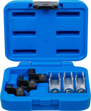 sada hlavic pro teplotní čidla výfukových spalin 13mm 14mm 17mm EGT, klíč na sondy a čidla prořízlé vyhnuté na golu  13 - 14 - 17 mm 