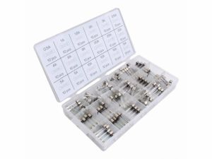 Autopojistky skleněné trubičkové 0,5-30A  6x30mm, pro autoveterány 30x6mm skleněná pojistka sada 180ks