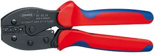 Kleště lisovací na mini neizolované konektory 0,1 - 2,5 mm2  AWG 27 - 13 KNIPEX PreciForce, krimplovací kleště na malé neisolované konektory zabalovací 