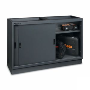 skříňka s posuvnými 2 dvířky, délka 1.360 mm, pro sestavu dílenského nábytku Beta C45PRO MAL