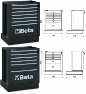skříňka modul se zásuvkami BETA RSC50 M4 M6 M5 M7 M8 M10, dílenský ponk sestava profi 