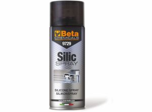Silikonový sprej BETA 9729 profi vyrobeno Itálie Silikonové mazivo a oddělovač pro mazání plastových, gumových a kovových částí. Chrání před korozí.