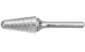 Karbidová fréza obrysová 6x16mm kónická, vrcholový úhel 14°, rotační pilník kuželový do vrtačky kolíkové brusky profi karbidový