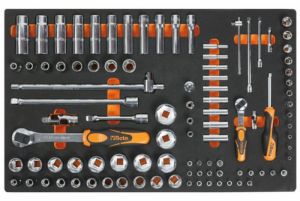 Sada 214 kusů nářadí BETA v pěnových modulech 5988VU/M, profesionální nářadí pro dílenské vozíky Beta v pěnovém modulu 