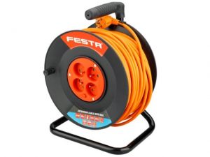 prodlužovací kabel na bubnu 50m 4 zásuvky IP20, prodlužovák na navijáku 50m 3x1,5