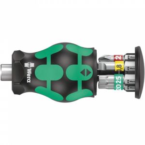 Vánoční dárek Šroubovák s 6 bity WERA Kraftform Kompakt Stubby se zásobníkem 135817, dárek pro řemeslníka mechanika  profi  šroubovák 