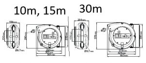 Automatický naviják na zeď s elektrickým kabelem 3Gx1.5 mm² BETA 1844 10-H05 15-H05 30-H05 10m 15m 30m, profesionální dílenský naviják s kabelem Beta tools