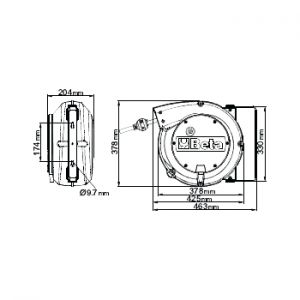 Automatický naviják na zeď s kabelem na 400V délka10m s kabelem 5Gx1.5 mm² BETA 1848 10-H05