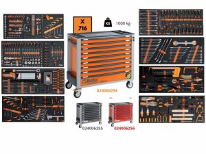dílenský vozík se sadou nářadí Beta 716 kusů nářadí BETA WORKER BW2400SXL9/E-XXL, profi nářadí ve vozíku Beta Tools , luxusní sada nářadí Itálie Beta profi kvalita velký vozík s nářadím super sada