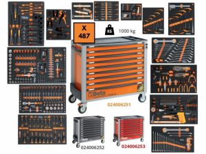 dílenský vozík se sadou nářadí Beta 487 kusů nářadí BETA WORKER BW2400SXL9/E-XL, profi nářadí ve vozíku Beta Tools , luxusní sada nářadí Itálie Beta profi kvalita velký vozík s nářadím super sada