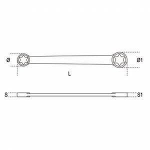 klíč plochý Torx® E20xE24, Oboustranný rovný klíč na šrouby s hlavou Torx® E20xE24 na brzdiče