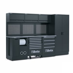 Dílenská stěna ponk profi Beta šedá RSC50 2.0 G 5000/RSC50/2.0/G pracovní ponk délka 3,2m se skříní