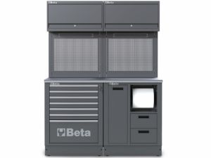 Dílenský ponk s děrovanou deskou a vrchní skříňkou profi kvalita Sestava dílenského nábytku BETA RSC50 2.0 A 5000/RSC50/2.0/A