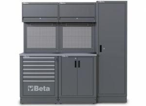 Luxusní profi ponk se skříní a vrchní skříňkou profi kvalita Beta Tools Itálie, Sestava dílenského nábytku BETA RSC50 2.0 D 5000/RSC50/2.0/D