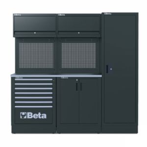 Luxusní profi ponk se skříní a vrchní skříňkou profi kvalita Beta Tools Itálie, Sestava dílenského nábytku BETA RSC50 2.0 D 5000/RSC50/2.0/D