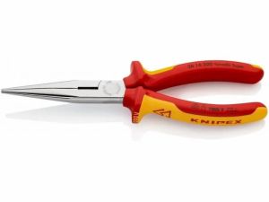 Úzké půlkulaté kleště s břity KNIPEX izolované VDE 1000V, kleště dlouhý nos izolované knipex 200mm