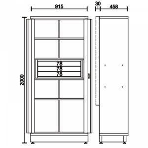 Modul se 3 zásuvkami pro dvoudveřové skříně na nářadí C45PRO 2.0 AS2 a RSC50 2.0 A2   M3CA