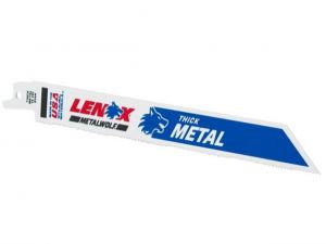 pilový list do elektrických mečových na  trubky, konstrukční ocel, nerez 2,5 - 6 mm, neželezné kovy 2,5 - 10 mm, tvrdá pryž pil 814R, 203x19x0,9mm, 14TPI lenox plátek do velké pily ocasky na kov 