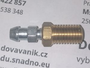 Redukce vložka pro stržený závit odvzdušňovacího šroubu brzd, s odvzdušňovacím šroubem M6x1, oprava odvzdušňováku brzd 