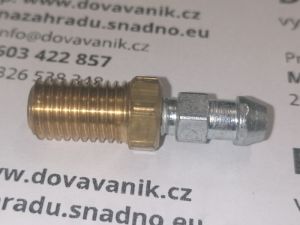 Redukce vložka pro stržený závit odvzdušňovacího šroubu brzd, s odvzdušňovacím šroubem M6x1, oprava odvzdušňováku brzd 