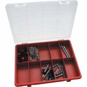 Pořadač s deseti přihrádkami - 240mm, ukládací krabička s pevnými přihrádkami 240mm x 178mm, krabička na spojovací materiál 24x17,8cm 