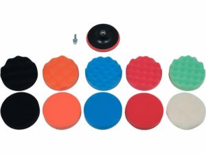 leštící kotouče molitan 125mm na úhlovou brusku vrtačku pro detailing aut a leštění, Leštící koutouče sada 125 mm, M14 a stopka 6mm12 ks