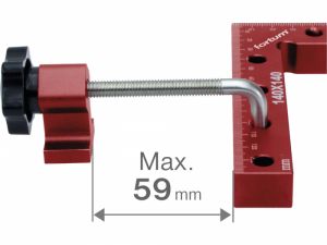 Hliníkové rohové svorky 140 x 140 mm s otvory a stupnicí pro truhláře 2ks, upínací pravoúhlá svěrka se zajištěním proti pohybu 