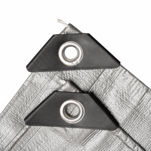 Nepromokavá plachta s oky 4x5m stříbrná 200g/m2 ochranná plachta 4x5m 