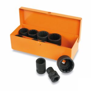 Sada 12 1/2" dvanáctihranných nástrčných rázových hlavic, fosfátované, v kovovém pouzdře BETA 720B/C12