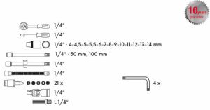 Gola sada 1/4" 46ks CrV