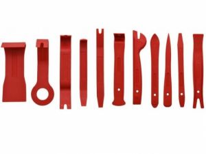 Přípravky pro demontáž příchytek čalounění a lišt, 11ks plastových pák a škrabek