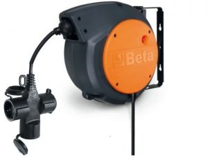 Automatický naviják 15m s elektrickým kabelem 3Gx1.5 mm² a 3x zásuvkou SCHUKO BETA 1844SCK 15-H05/3SCK