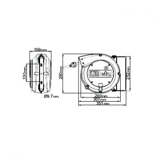 Automatický naviják 15m s elektrickým kabelem 3Gx1.5 mm² a 3x zásuvkou SCHUKO BETA 1844SCK 15-H05/3SCK