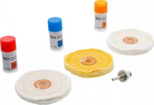 Lešticí sada na měkké kovy mosazi, mědi, zinku a hliníku 7ks