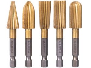 Sada rotační rašple 5ks TiN šestihranná stopka 1/4"