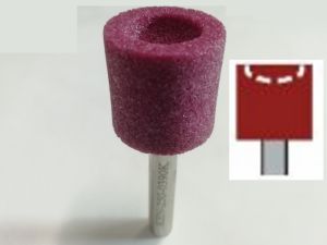 Brusné tělísko korund stopka 6mm 19x19mm A39 průmyslové, profi korundové brusné tělísko pro kolíkovou brusku