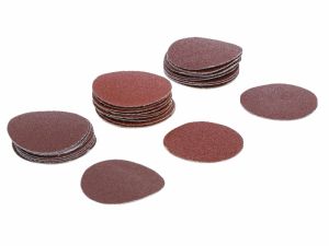 Sada brusného papíru pro excentrickou brusku 50mm  P60, P80, P120 30ks, smirkový výsek 50mm se suchým zipem sestava 