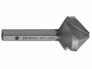 Záhlubník kuželový tříbřitý 90° HSS - stopka bit 1/4"