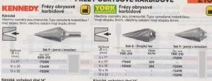 Frezy obrysove karbidove - 13X22mm - kónické