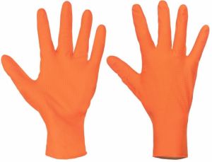 Jednorázové nitrilové extra silné rukavice, nepudrované 50 ks oranžová XL ČERVA SPOONBILL GRIP