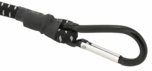 gumicuk s karabinou 1m, Pružný upínač 10mm KARABINA 1x100cm TÜV/GS s karabinou na obou stranách, gumový upínací popruh s karabinami 