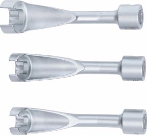 Sada klíčů na vstřikovací trubky otevřené 1/2" 14, 17, 19mm, klíč na čidla prořízlý vysoký a holendry trubek 14mm 17mm 19mm 