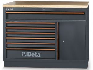 pracovní dílenský stůl se 7 zásuvkami a pracovní deskou pro sestavu dílenského nábytku C45PRO 2.0, 4500/C45PRO2.0/M7A/W M7A/X BetaTools 