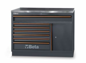 pracovní dílenský stůl se 7 zásuvkami a pracovní deskou pro sestavu dílenského nábytku C45PRO 2.0, 4500/C45PRO2.0/M7A/W M7A/X BetaTools 