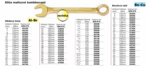 Nejiskřivý kombinovaný maticový klíč Al-Br, nejiskřivé nářadí klíč , očkoplochý klíč nejiskřivý pro výbušné prostředí, NEJISKŘIVÉ NÁŘADÍ